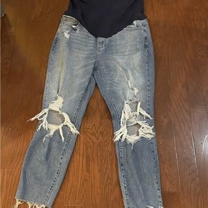 Pink blush maternity jeans